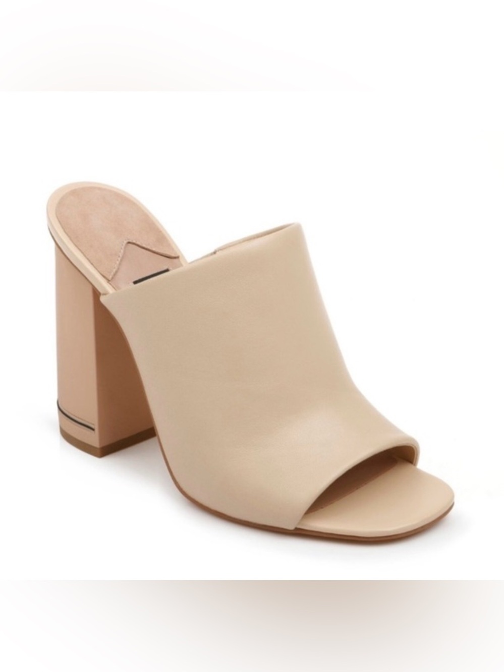 Zac Posen Vivica Block Heel Nude Open-Toe leather size 7